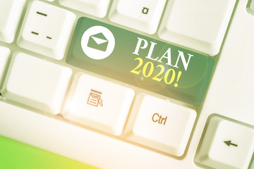 Handwriting text writing Plan 2020. Conceptual photo detailed proposal doing achieving something...