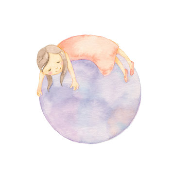 recommend clip art: 球体で眠る女の子