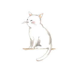 遠くを見る白猫