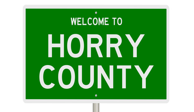 Rendering Of A Green 3d Highway Sign For Horry County