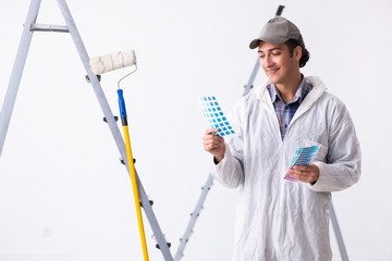 Painter working at construction site