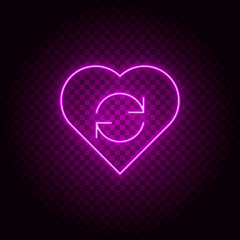Hear, update vector icon. Element of simple icon for websites, web design, mobile app, info graphics. Pink color. Neon vector on dark background