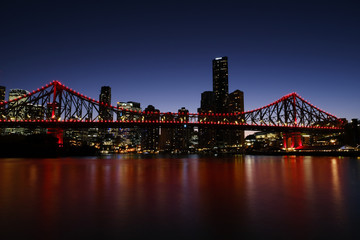 Fototapeta na wymiar urban, city, brisbane, queensland, bridge, history bridge, night, australia