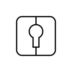 Lock or unlock logo icon, line art style keyhole symbol, vector illustration design