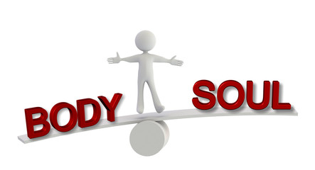 body soul human  character balance - 3d rendering