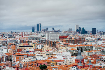 Naklejka premium city of madrid photo aerea plaza castilla