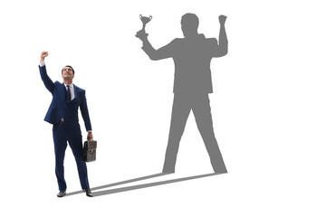 Fototapeta premium Businessman in great achievement concept