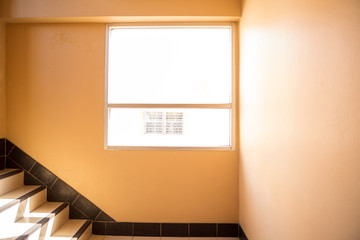 The window at the corridor of the dormitory