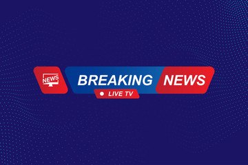 Breaking News template title with technology background for screen TV channel. Flat vector illustration EPS10