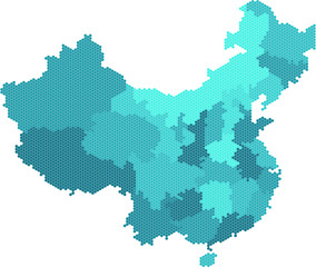 Fototapeta na wymiar Blue circle China map on white background. Vector illustration.