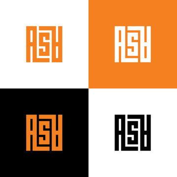 Letter ASA modern typography, vector monogram logo design