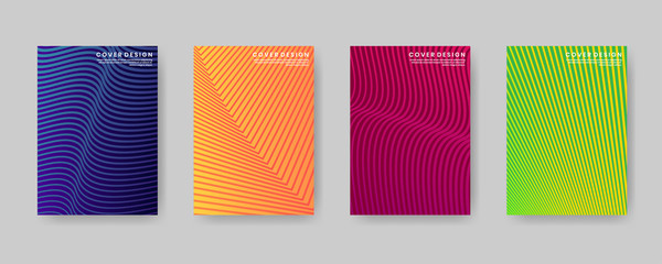 Minimal covers design. Modern background with zigzag lines and waves texture for use element placards, banners, flyers, posters etc. Colorful shapes gradients. Future geometric patterns.