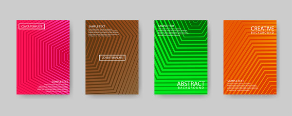 Minimal covers design. Modern background with zigzag lines texture for use element placards, banners, flyers, posters etc. Colorful shapes gradients. Future geometric patterns.