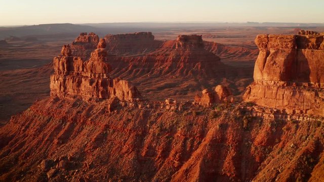 Aerial shot of the amazing rock formations on southern Utah.