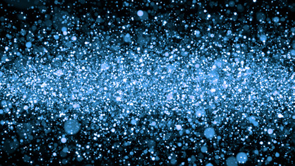 Christmas Background Blue Glitters - 3D Rendered Shining Sparkles