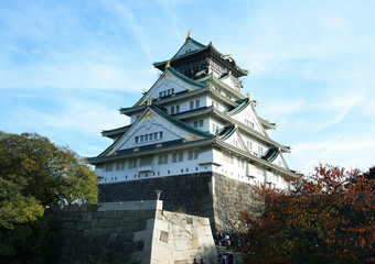 Osaka Castle in Osaka, Japan in autumn
