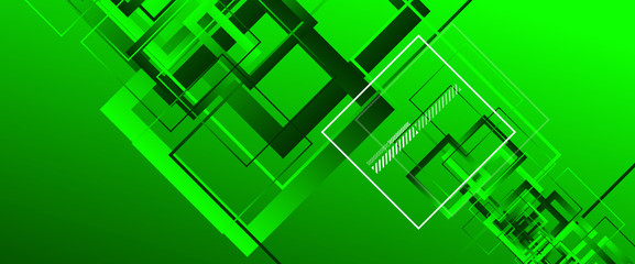 Abstract background with simple square or rectangle geometrical shapes. Geometric template with fluid gradients. Line design, technology concept. Vector Illustration For Wallpaper, Banner Background