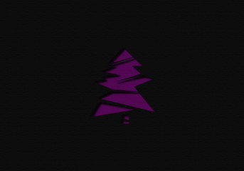 Obraz premium Christmas tree paper craft or Tree cutout. クリスマスツリーのペーパークラフトまたは、木の切り抜き