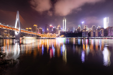 Naklejka na ściany i meble City night view of Chongqing, China