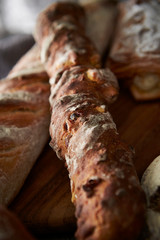 Group of bread on stone background