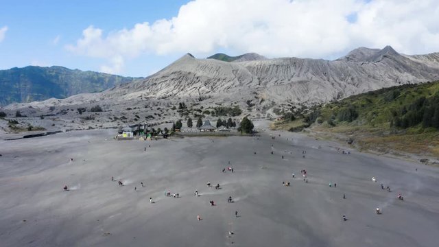 Beautiful Mount Bromo with Luhur Poten temple