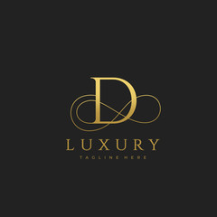 D Luxury Letter Logo Design Vector - obrazy, fototapety, plakaty