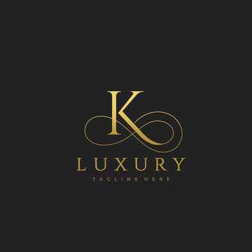 K Luxury Letter Logo Design Vector