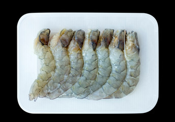 Raw uncooked fresh shrimps