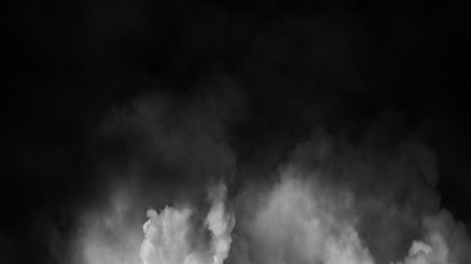 Paranormal mystic smoke on the floor. Fog isolated on black background. Stock illustration. Design element.