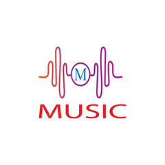 MUSIC LOGO VECTOR ILUSTRATION TEMPLATE.