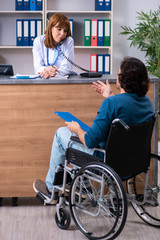 Young patient at the reception in the hospital