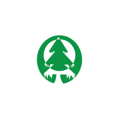 Obraz premium pine tree logo illustration vector design