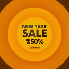 Sale banner template design, New Year sale special offer banner. Illustration of New Year Template for Website, Retail or Online Store. Luxury background concept. vector illustration.