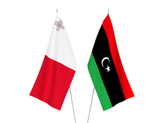 Libya and Malta flags