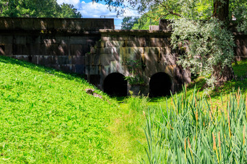 Dam-bridge (Wittolov bridge) in Catherine park at Tsarskoye Selo in Pushkin, Russia
