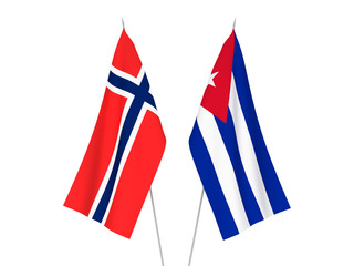 Fototapeta na wymiar Norway and Cuba flags