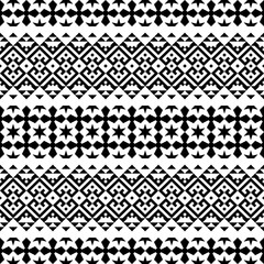 Ikat Ethnic Aztec Pattern Illustration Design in black and white color