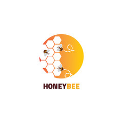 honeycomb  ilustration logo vector template