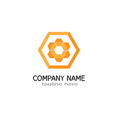 honeycomb  ilustration logo vector template