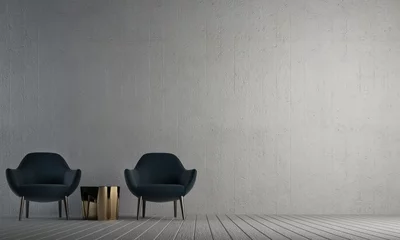 Tapeten Moderne Lounge-Innenarchitektur aus Wohnzimmer und Betonwand Textur Hintergrund © teeraphan
