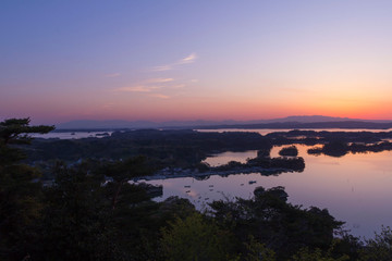壮観　大高森の夕日／日本三景松島／宮城県東松島市