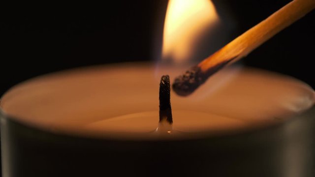 burning paraffin candle