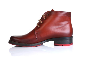 Orange red leather shoes men women