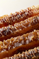 Honey comb on white background 