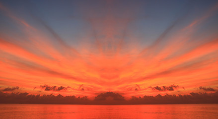 beautiful sunrise on the sea