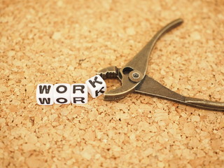 Obraz premium ペンチとWORKの単語