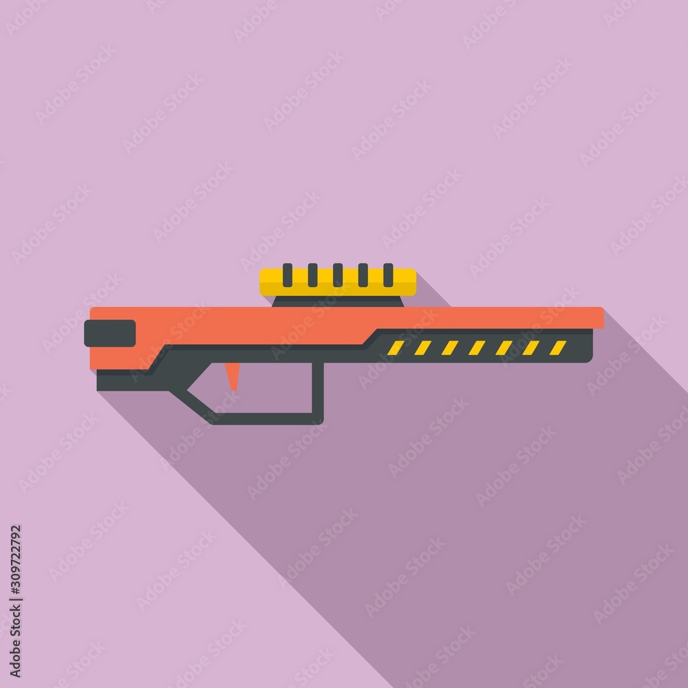 Sticker Energy blaster icon. Flat illustration of energy blaster vector icon for web design