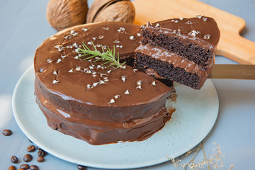 chocolate cake on a plate