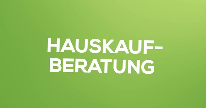 Baugutachter - Textanimation f&uuml;r Blog, Soziale Medien oder Website. Werbung/Marketing f&uuml;r Gutachten f&uuml;r Immobilien. Hintergrund gr&uuml;n