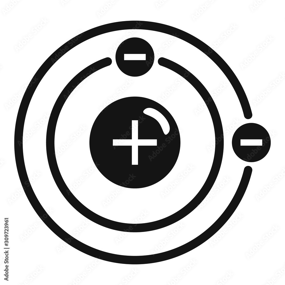 Poster atom structure icon. simple illustration of atom structure vector icon for web design isolated on wh